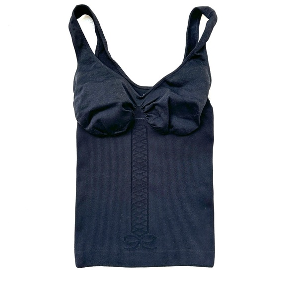 ❗️END OF YEAR SALE NWOT Guess Black Ribbed Fitted Tank Top Size XS/S Made in USA - Picture 2 of 7